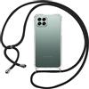 ISOI Cover con Cordino per Samsung Galaxy M33 5G 6,6, Custodia Trasparente con Collana Tracolla Laccio Collo Ultra Sottile Morbido TPU Silicone Antiurto AntiGraffio Antiscivolo Case, Nero