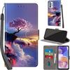 PHINIENLAND Cover per Samsung Galaxy A23 4G/5G / M13 4G / M23 5G Case PU Pelle Custodia [Kickstand] [Chiusura magnetica] [Slot per Schede], Portafoglio Flip Custodia per Samsung A23,Montagna