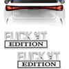 Komergave 2PS Fuck It Edition Autologo, adesivo 3D per auto, in metallo, divertente, divertente badge per auto, stemma, testa dell'auto, decorazione per la maggior parte dei modelli di auto