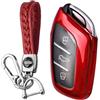 Rondrive Custodia per chiave auto adatta per MG3 Hybrid 2025, in TPU, custodia protettiva per chiave auto per MG EV ZS Hybrid Plus 2024 MG4 MG5 MG6 MG7 EHS HS 3 pulsanti, rosso