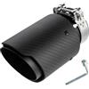 Catekro 60mm Terminale Scarico Auto Universale, 6,6 Pollici di Lunghezza | Uscita Scarico in Acciaio Inox 304 & Fibra di Carbonio Tubo Terminale Marmitta Sportivo Fissare con Bulloni Chiave (Nero)