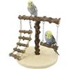 WIYETY Parco giochi per uccelli, parco giochi per uccelli, in legno con scala giocattolo, altalena, per pappagalli, pappagalli, 22 x 22 x 21,5 cm