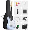 DONNER DST-80 E-Guitar Set Completo per Principianti da 39 con Amplificatore, Pickup SSS Classico, Include Gig Bag, Accordatore, Capotasto, Cinghia, Plettri e Lezioni Online Gratuite