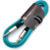 VisioSound Cavo patch audio bilanciato da jack TRS stereo da 6,35 mm a jack TRS (3 m, verde)