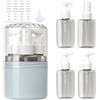 Xiuxhae Contenitori Da Viaggio Per Liquidi 4-in-1 Set Riempibile, Accessori Viaggio Aereo Pompa 50ml Etichette Adesive, Regali Utili Per Chi Ama Viaggiare Impermeabile Antifuga Viaggio Ufficio (Blu)