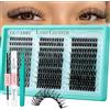 GEMERRY Ciglia Finte Ciuffetti Ciglia Finte Kit Extension Ciglia Lash Cluster Kit DIY Eyelash Extension a Casa per Principianti Naturali Lashes (40D+50D+60D-Kit,8-16mm)