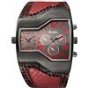 JewelryWe Orologio da Polso Grande Punky Militare Sportivo per Uomo,Orologio in Cuoio con Quadrantini Finti,Regalo