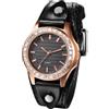 JewelryWe Orologio Unisex Punk in Cuoio: Orologio Gotico da Polso da Uomo Donna