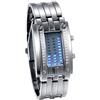 JewelryWe Orologio digitale da uomo da donna con LED binario impermeabile 30 m, cinturino in lega, sportivo, militare, orologio da polso per lui e per lei