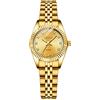 JewelryWe - Orologio da Polso al Quarzo Coppia in Acciaio inossidabile con Zircone Brillante con Lancette Luminose Regalo per Uomo Donna