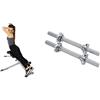 Sunny Health & Fitness Sunny Health and Fitness 45 Degree Hyperextension Roman Chair, Steel, Grey, One Size SF-BH6629 + 35.5 cm Threaded Chrome Dumbbell Bar