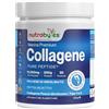 NUTRABYTES Collagene marino in polvere 10000mg tipo 1 e 3 non aromatizzato| Pesce selvatico catturato peptidi di proteine idrolizzati per donne e uomini 19 aminoacidi | Kosher e halal certificato| Unghie sane