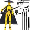 ASQzhuLIWing T13 Action Figure 3D Stampata Multi Articolata Mobile Lucky13 Dummy 13 Action Figure Titan13 Mobile Robot 13 Figure Stop Motion Decorazione da Tavolo Regalo per Collezionisti (Giallo)