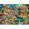 BBOLDIN Puzzle con fata dei fiori per adulti, 1000 pezzi, puzzle divertente con funghi, puzzle fantasia, colorato, farfalla, insetto, puzzle