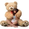 HollyHOME Orso di peluche gigante da 150 cm, animale imbottito, giocattoli morbidi grandi, orso di peluche, marrone chiaro