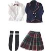 niannyyhouse 1/3 1/4 BJD Bambole Vestiti Cappotto Camicia Plaid Gonna Plissettata Calzini Europeo Blu Scuola Uniforme Blazer Outfit Snodo Snodo Bambole Accessori Vestire Regalo (1/3BJD-Girl)