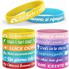 Bomtop 12 Pezzi Bracciale Silicone con Frasi Motivazioni, Gadget Compleanno per Bambini, Adolescenti e Collegi - Festa Natale