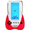 LZYCH Console di Gioco Con Mattoncini 23 Giochi Puzzle Integrati Doppia Modalità di Alimentazione Retroilluminazione Blu Giochi Elettronici Portatili Cubo Giocattolo Retrò per Bambini (Rosso)