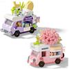 KMFASVX Costruzione Camion di Cibo Costruzione Camion Gelati e Carretto di Fiori,Giocattolo Creativo Camper con Dettagli Vivaci,Regalo Artigianale di Compleanno per Amanti dei Mattoncini