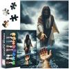 TISHIRON Puzzle di Gesù per adulti 1000 pezzi, mano di Dio puzzle senza polvere, Gesù Cristo dando una mano Decorazione per la casa Festa di compleanno Puzzle impegnativi per allenamento cognitivo 69,8 x 49,8