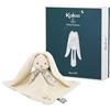 KALOO - Lapinoo - Doudou Coniglio - Peluche per Neonato - Colore Crema - Quadrato 30 x 30 cm - Bimateriale Cotone e Velluto a Coste - Ultra Morbido - Confezione Regalo - dalla Nascita, K972206