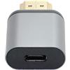 System-S Adattatore USB 3.1 tipo C femmina a HDMI 1.4 tipo A maschio 4k HDTV cavo grigio