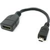 System-S Cavo HDMI 1.4 da 20 cm femmina a micro spina adattatore, colore: nero