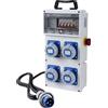 Electraline 60425 Quadro Elettrico di Distribuzione 4 Prese CEE 2P+T IP67, Spina 2P+T, Cavo 1.7M H07RN-F 3G2.5, con Interruttore Differenziale RCD 30mA + 4 Interruttori Magnetotermici MCB