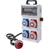 Electraline 60424 Quadro Elettrico di Distribuzione 4 Prese CEE, Spina 3P+N+T, Cavo 1.7M H07RN-F 5G2.5, IP67, con Interruttore Differenziale RCD 30mA + Interruttori Magnetotermici MCB