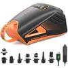 OutdoorMaster Shark 3 Pompa ad Aria Elettrica - 3'50 Gonfiaggio Rapido, 20PSI Pompa a Batteria Ricaricabile 74Wh, Auto-Off & Deflation, 12V/15.8V DC & Type-C Input, 8 Ugelli per Gommoni, Barche