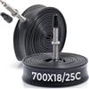 MetersGod 2 tubi per bici di alta qualità, 700 x 18 C/20 C/23 C/25 C, compatibili con pneumatici da 700 x 18 C a 700 x 25 C, con valvola Presta FV48 mm, gomma butilica, utilizzati per mountain bike, cruiser