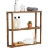Relaxdays mensola da Parete in Acacia, 3 Ripiani, 54x60x15 cm, per Bagno, Cucina e corridoio