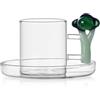 Ichendorf Milano Tazzina Caffè Broccoli, Collezione Vegetables, 20 cl, Vetro Borosilicato, Fatto a Mano