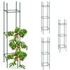 Relaxdays Set da 4 Supporti per Rampicanti, HxLxP 150x32x32 cm, Graticolato per Piante e Rose, Metallo e Plastica, Verde