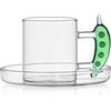 Ichendorf Milano Tazzina Caffè Piselli, Collezione Vegetables, 20 cl, Vetro Borosilicato, Fatto a Mano