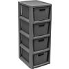 BranQ Home essential BranQ - Home essential 100% plastica riciclata, PP, ecologico, scaffale in rattan, antracite, 29,5 x 24 x 64,2 cm, 4 cestini