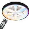 BRILONER - Ventilatore da soffitto con luce LED, telecomando, motore DC silenzioso con 5 velocità, RGBIC, CCT e luminosità regolabile, lampadario ventilatore da soffitto, lampadario, 48 cm, nero