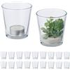 Relaxdays Vasetti Portacandele, Set 20, Vasi in Vetro per Lumini, Bicchieri Porta Candele, HxD 7,5x7,5 cm, Trasparente