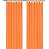 heimtexland® tenda decorativa, con passanti e nastro arricciato, tinta unita, color arancione, 245 x 140 cm (altezza x larghezza), oscurante ma lascia passare la luce, colore naturale opaco, con bella caduta leggera, tessuto Ökotex, tipo 117