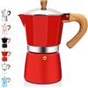 DITOSH 3 Tazze di Alluminio Espresso Stovetop Moka Pot Express Coffee Maker Percolator Italiano Classico Moka Macchina per Caffè Italiano e Cubano Brewing per la Casa e il Campeggio 150ml 5oz