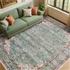 Topfinel Tappeto Vintage 240 x 340 cm Sage Verde, Tappeto Boho Orientale a Pelo Corto, Lavabile in Lavatrice, Antiscivolo e Morbido, Grande Tappeto Extra Large per Soggiorno, Camera da Letto, Ufficio