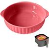 LUPATDY Teglia Forno in Ceramica 700ML, 16,5cm Piatti da Forno con Manici, Teglia per Lasagne, Carne, Verdure, Torta, Sicuri al Friggitrice ad Aria Calda, Forno, Microonde, Rosa