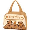 WFKKMEQ Capybara Borsa Porta Pranzo, Borsa Termica Porta Pranzo Riutilizzabile Borsas Frigo Piccola Portatile Lunch Bag Borsas Isotermica Pranzos Sacco Portatile per Ufficio, Campeggio, Scuola, Picnic,Viaggi