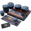 Moritz & Moritz Set di stoviglie per sushi per 4 persone - 29 pezzi - Set per servire il sushi con 3 piatti per sushi - 4x piatti per sushi, ciotola per miso, ciotoline e bacchette