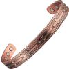 MagEnergy Bracciale in rame per uomo donna, braccialetto in rame puro, regolabile con 6 potenti magneti