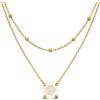 Zinello Design TILOVE Collana Donna Pietra di Nascita - 12 Mesi | Doppia catena 39/42 cm, acciaio inox 316L placcato oro 18K, pietra naturale 6 mm, confezione regalo con biglietto