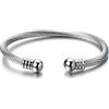 COOLSTEELANDBEYOND Elastico Regolabile Braccialetto del Polsino, Bracciale da Uomo Donna, Acciaio Inossidabile, Cavo Intrecciato