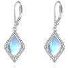 YAFEINI Orecchini da donna con pietra di luna, in argento Sterling 925, con nodo celtico irlandese, orecchini a cerchio con chiusura a monachella, idea regalo, Argento sterling, Pietra di luna