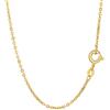 NKlaus collana 42cm catena ad ancora piatta arrotolata in argento 925 placcato oro giallo, larghezza 1,3mm 15059