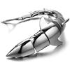 JewelryWe - Bracciale Punk Catena in Acciaio Inossidabile Pendente Squalo Colore Argento